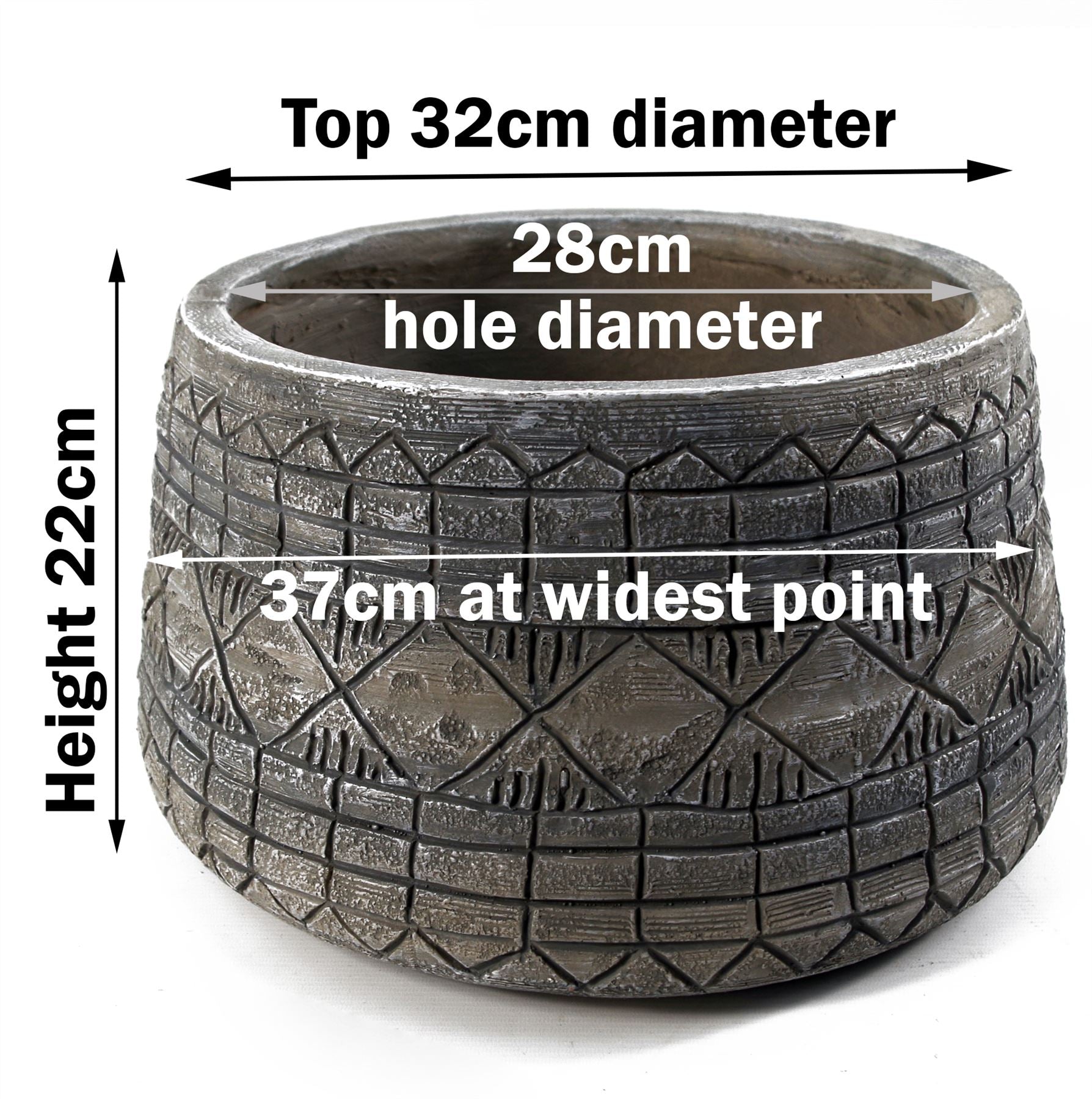 Planters Plant Pots Embossed Planter 22cm x 37cm-2