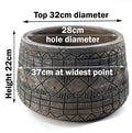 Planters Plant Pots Embossed Planter 22cm x 37cm-2