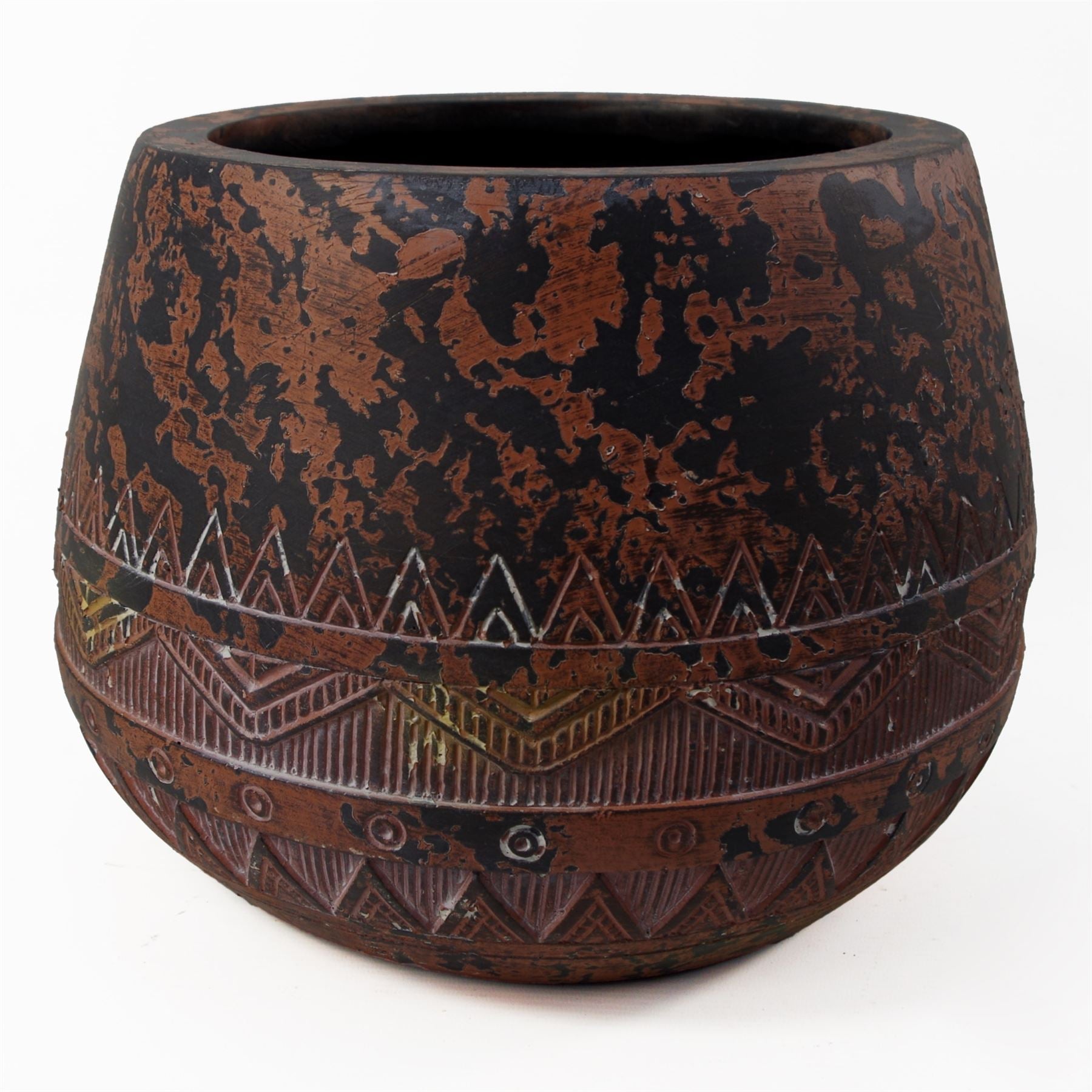 Planters Plant Pots Zaturn Planter Brown Black 24cm x 30cm-0