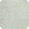 8' Mint Green And Ivory Round Geometric Washable Indoor Outdoor Area Rug-5