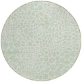 8' Mint Green And Ivory Round Geometric Washable Indoor Outdoor Area Rug-1