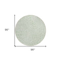 8' Mint Green And Ivory Round Geometric Washable Indoor Outdoor Area Rug-2
