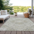 9' X 12' Taupe And Ivory Medallion Washable Indoor Outdoor Area Rug-7