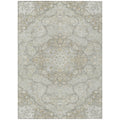 9' X 12' Taupe And Ivory Medallion Washable Indoor Outdoor Area Rug-1