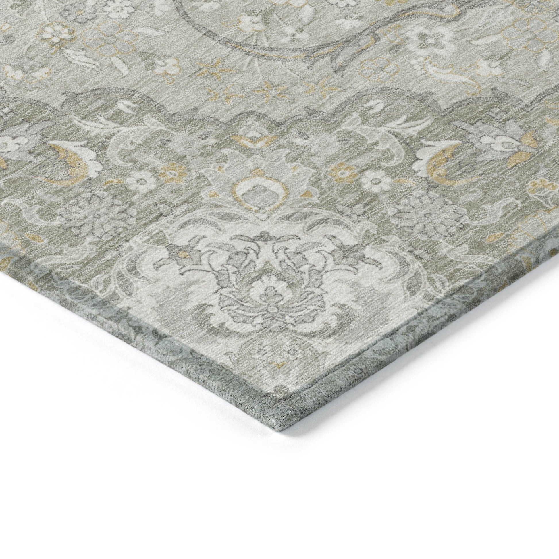 9' X 12' Taupe And Ivory Medallion Washable Indoor Outdoor Area Rug-4