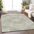 9' X 12' Taupe And Ivory Medallion Washable Indoor Outdoor Area Rug-8