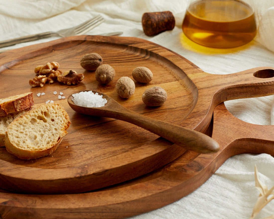 Alma Natural Wood Round Serving Board Set-0