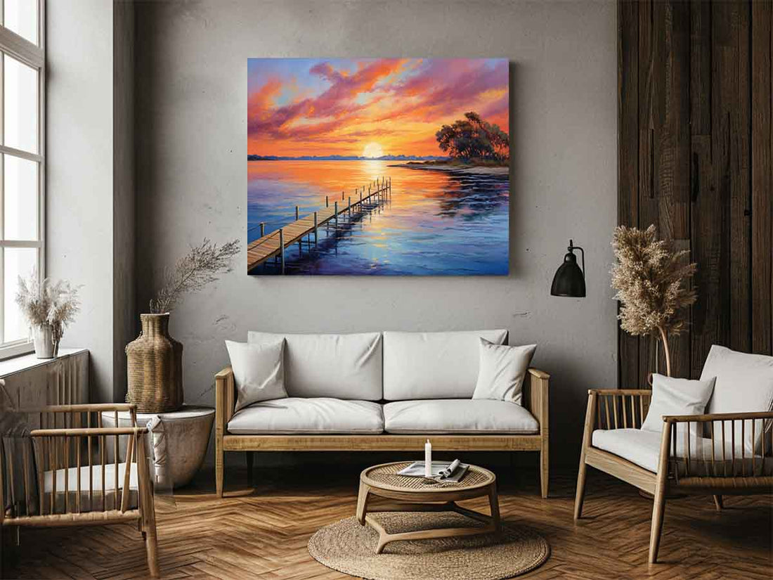 Jetty Sunset  Canvas Painting-0