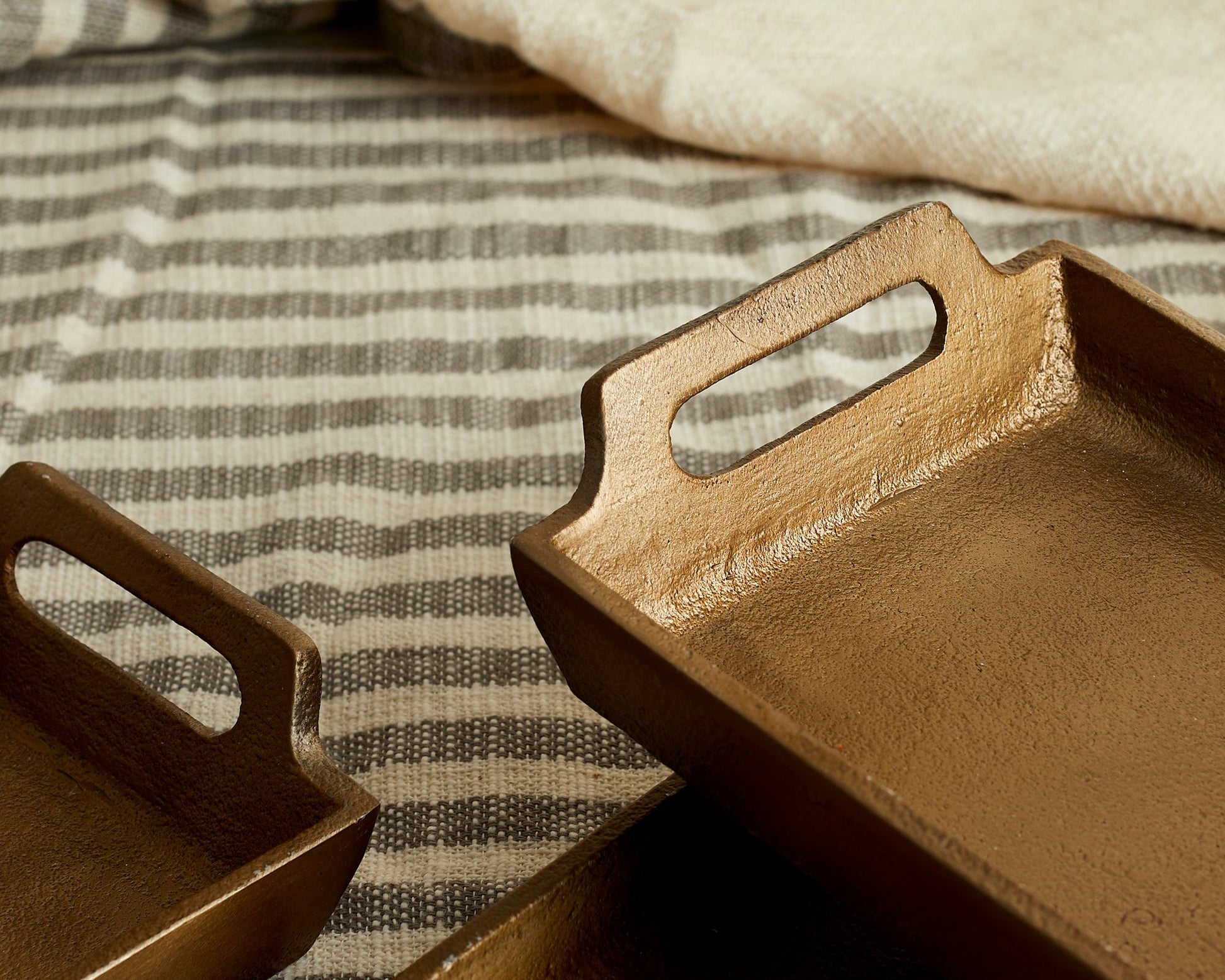 May Stylish Gold Serving Trays with Handles-2