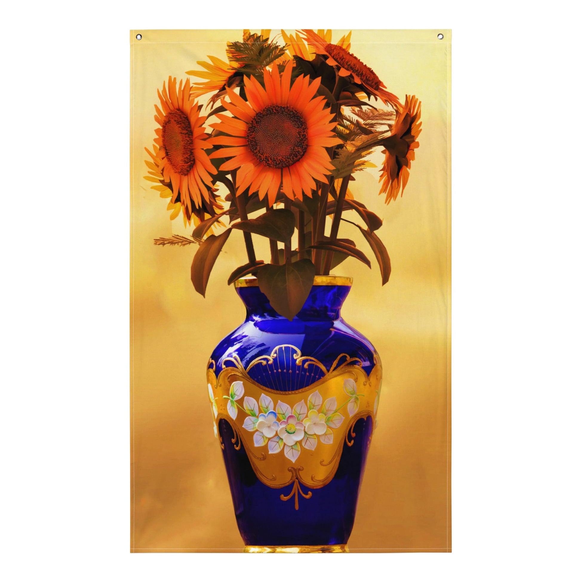 Sunflower Painting Flag Tapestry-0