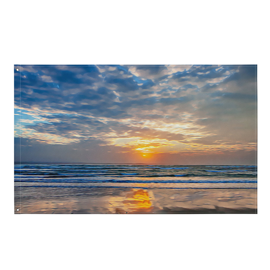 Beach Painting Flag Tapestry-0