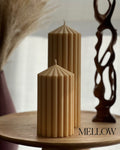 Ribbed Peak Pillar Candle-5