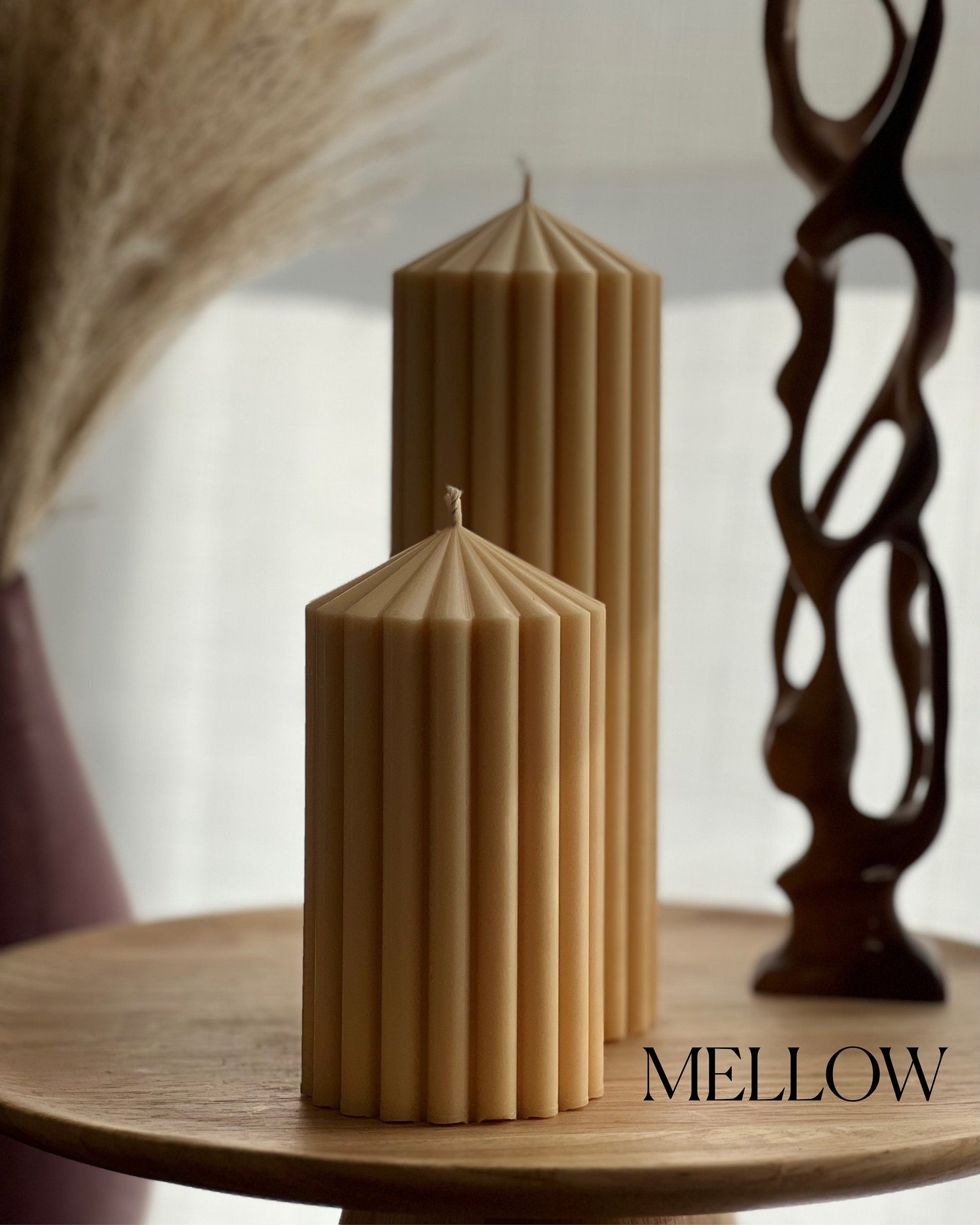 Ribbed Peak Pillar Candle-5