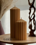 Ribbed Peak Pillar Candle-6