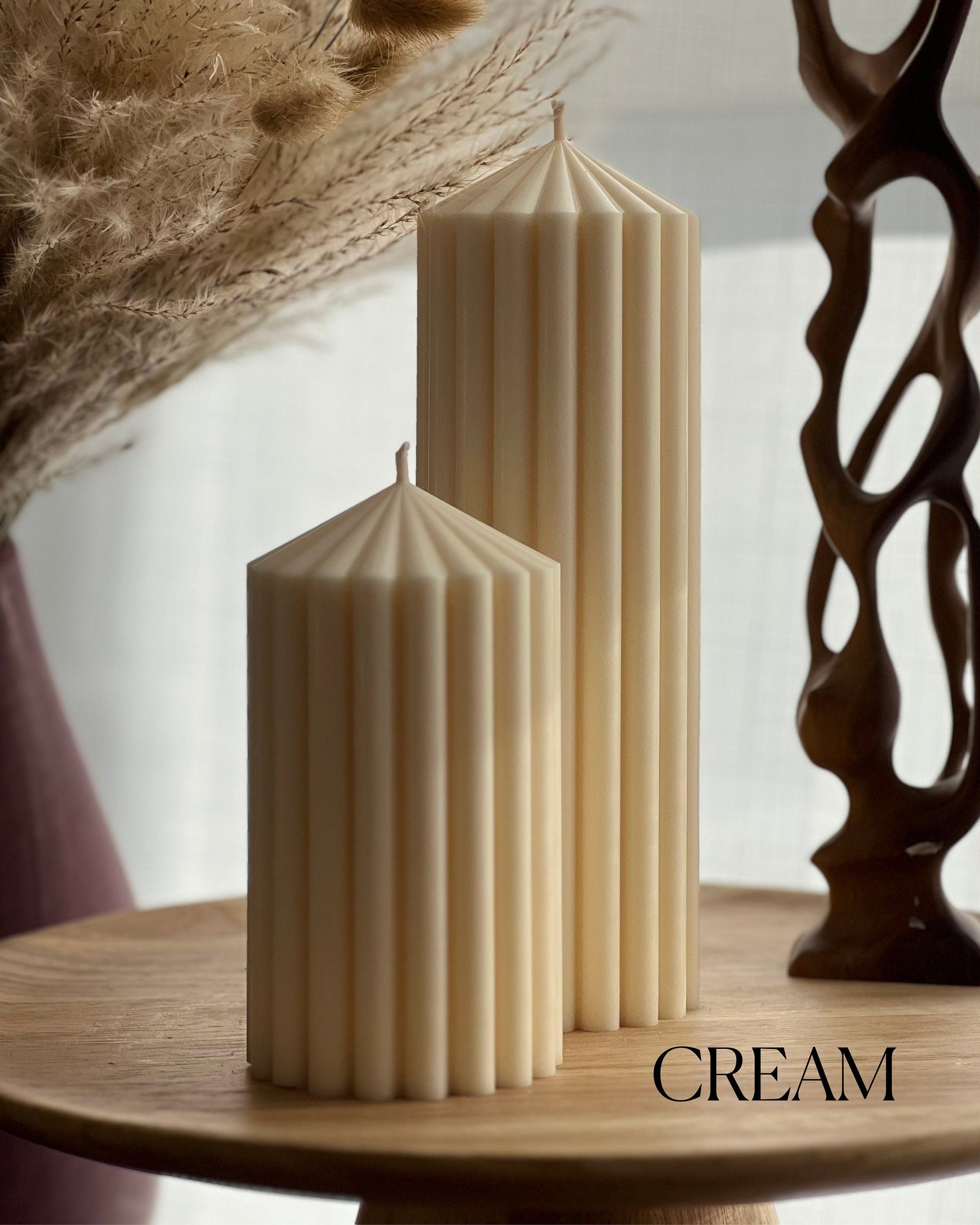 Ribbed Peak Pillar Candle-4
