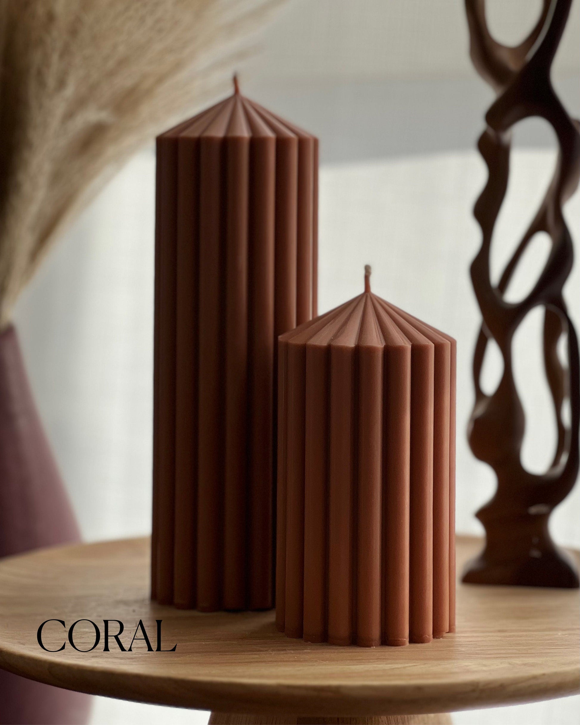Ribbed Peak Pillar Candle-2