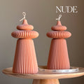 Large Ribbed Pillar Candle-1