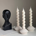 Ribbed Minimal Candlestick Holder-2
