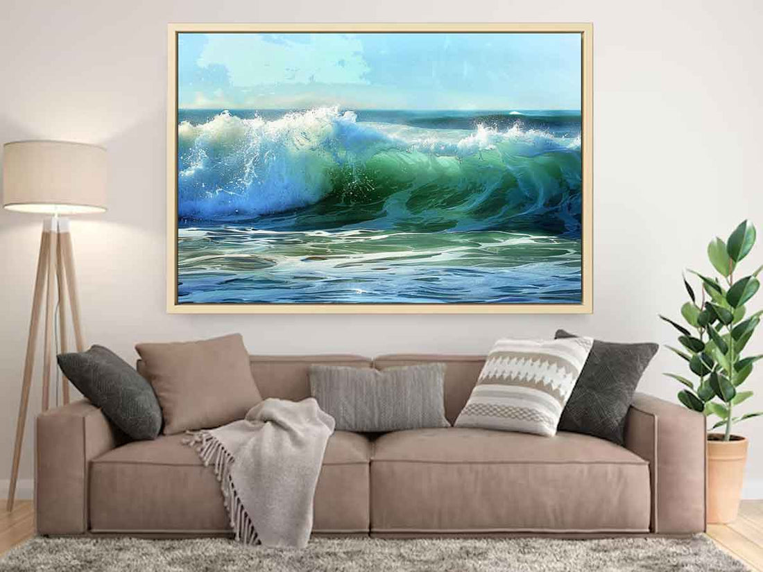Waves Canvas Painting-0