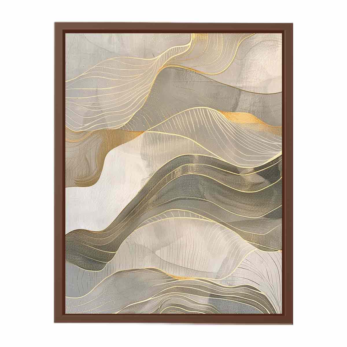 Gold Waves Canvas Painting-6