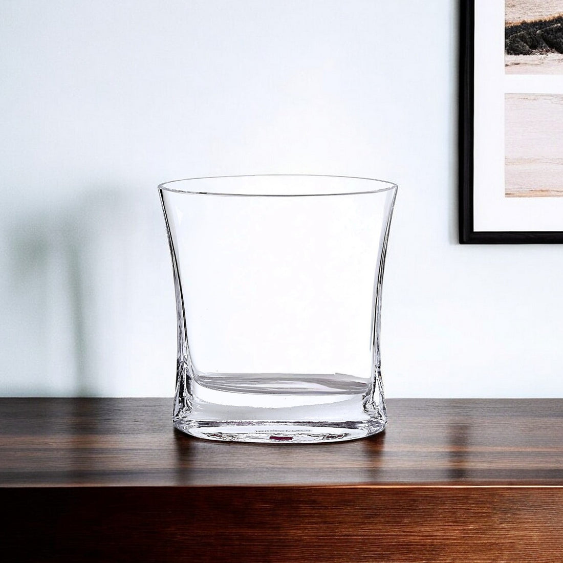 7" Clear Oval Crystal Glass Table Vase-0