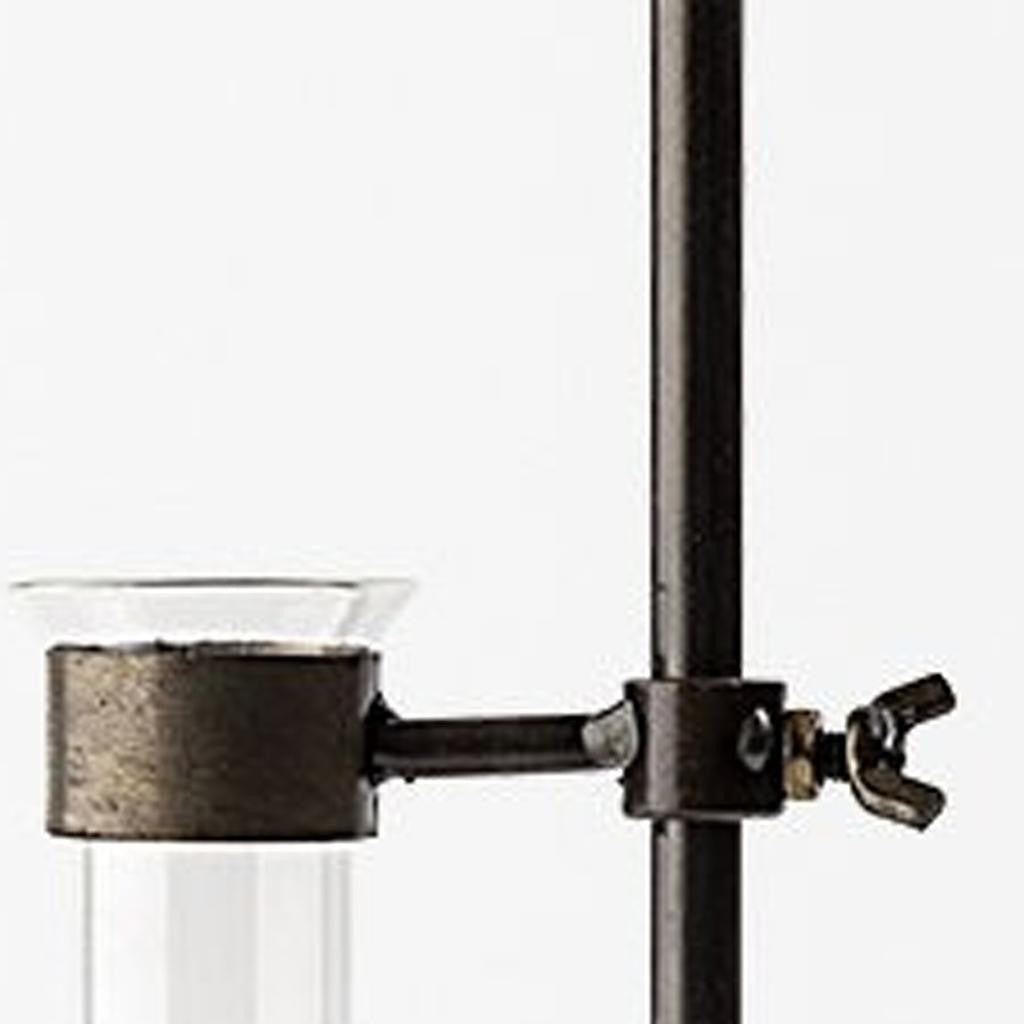 Set of Two Dark Brown Abstract Metal Cylinder Table Vases-8
