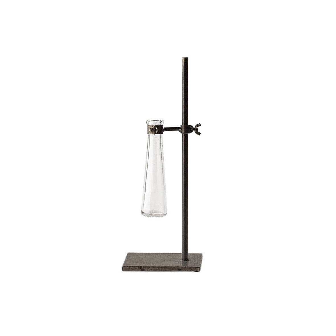 Set of Two Dark Brown Abstract Metal Cylinder Table Vases-4