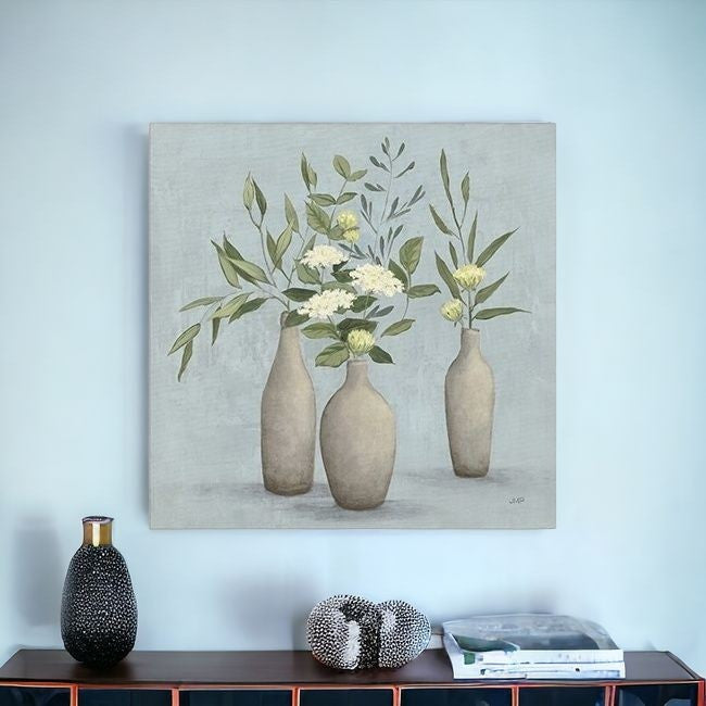 Bohemian Flowers In Ceramic Vases Unframed Print Wall Art-0