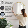 Gold round Mirror, 24 Inch Circle Mirror, Gold Metal Frame, round Wall Mounted Mirrors for Bathroom, Hallway, Living Room, Bedroom.-4