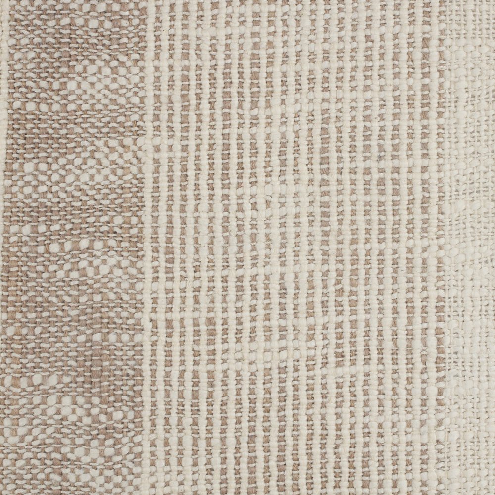 Cream Striped Cotton Throw Pillow