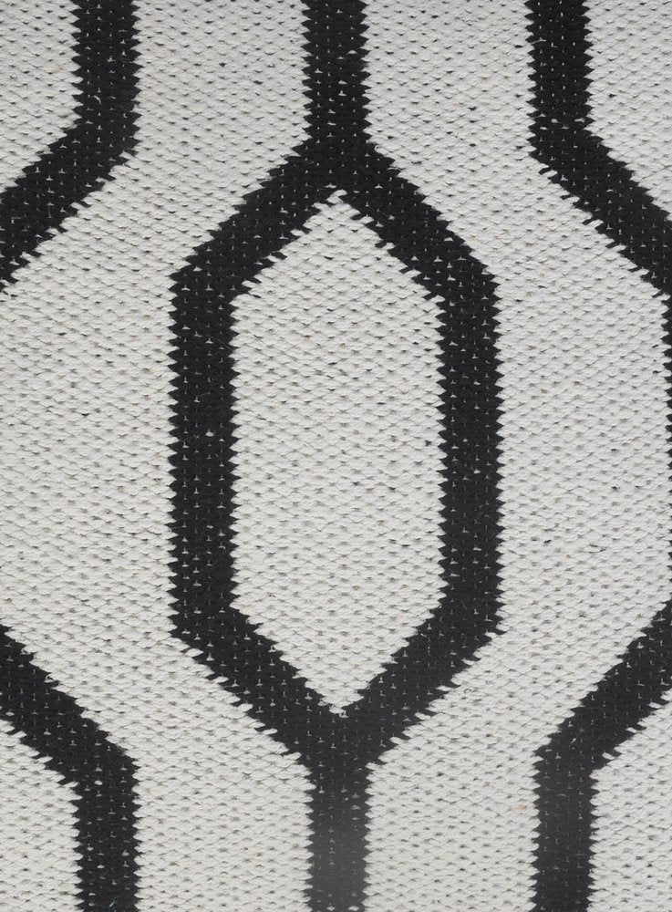 Black And White Cotton Geometric Throw Pillow