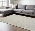 8' X 11' Cream and Beige Abstract Non Skid Area Rug-0