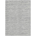10' X 14' Gray Charcoal And Silver Geometric Washable Indoor Outdoor Area Rug-4