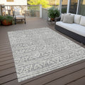 10' X 14' Gray Charcoal And Silver Geometric Washable Indoor Outdoor Area Rug-8