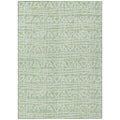 10' X 14' Mint Green Artichoke Green And Ivory Geometric Washable Indoor Outdoor Area Rug-1