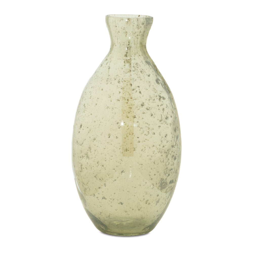 Sage Green Seeded Bubble Glass Table Vases