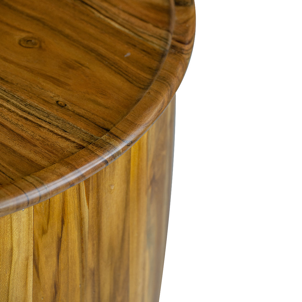 Drum Side Table With Tray Style Top-4