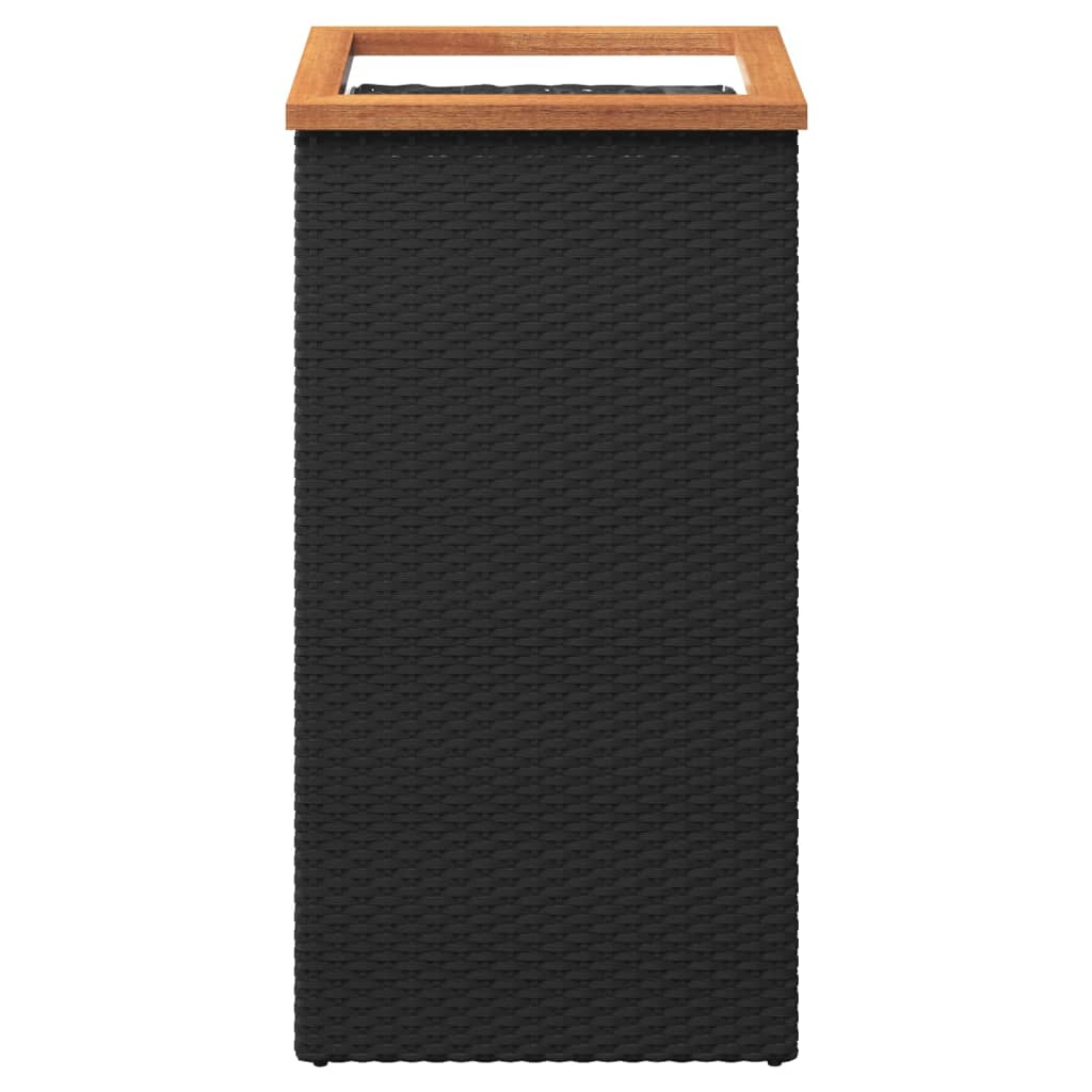vidaXL Planter Decorative Outdoor Patio Plant Pot Flower Box Black Poly Rattan-0