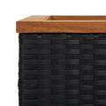 vidaXL Planter Decorative Outdoor Patio Plant Pot Flower Box Black Poly Rattan-3