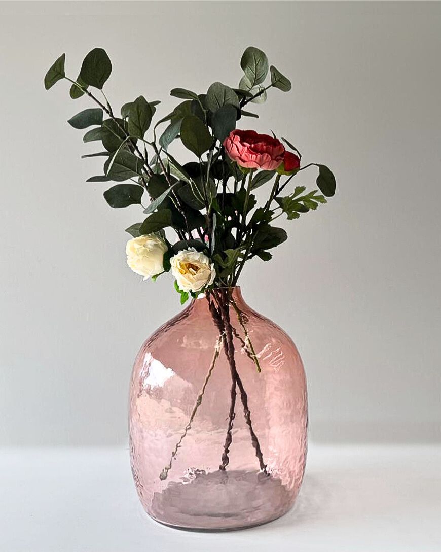 Hebron Handblown Hammered Glass Vases-0