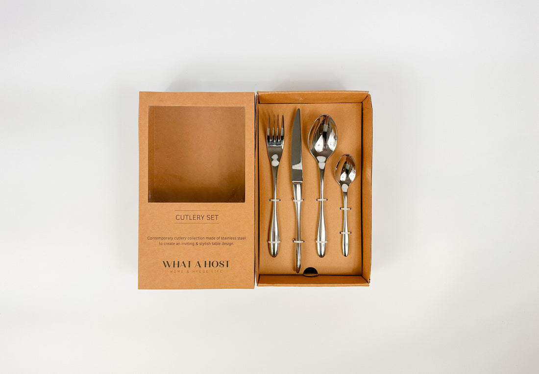 Milan Silver Stainless Steel Cutlery Sets x16/24 pieces-0