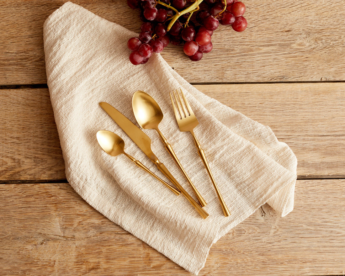 Paris Gold Stainless Steel Cutlery Sets x16/24 pieces-0