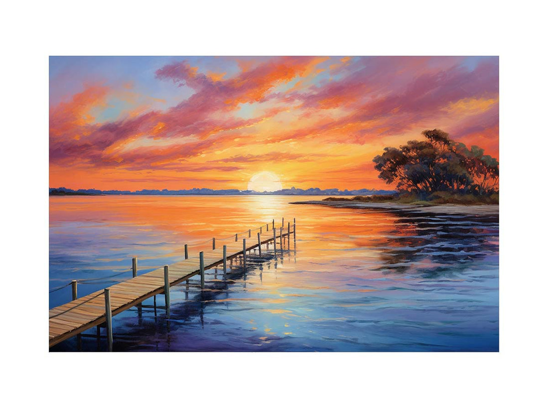 Jetty Sunset  Canvas Painting-0