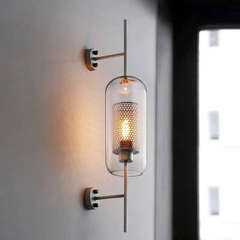 Retro Industrial Luxuries Glass Ball Wall Lamp Sconce with Bronze-0