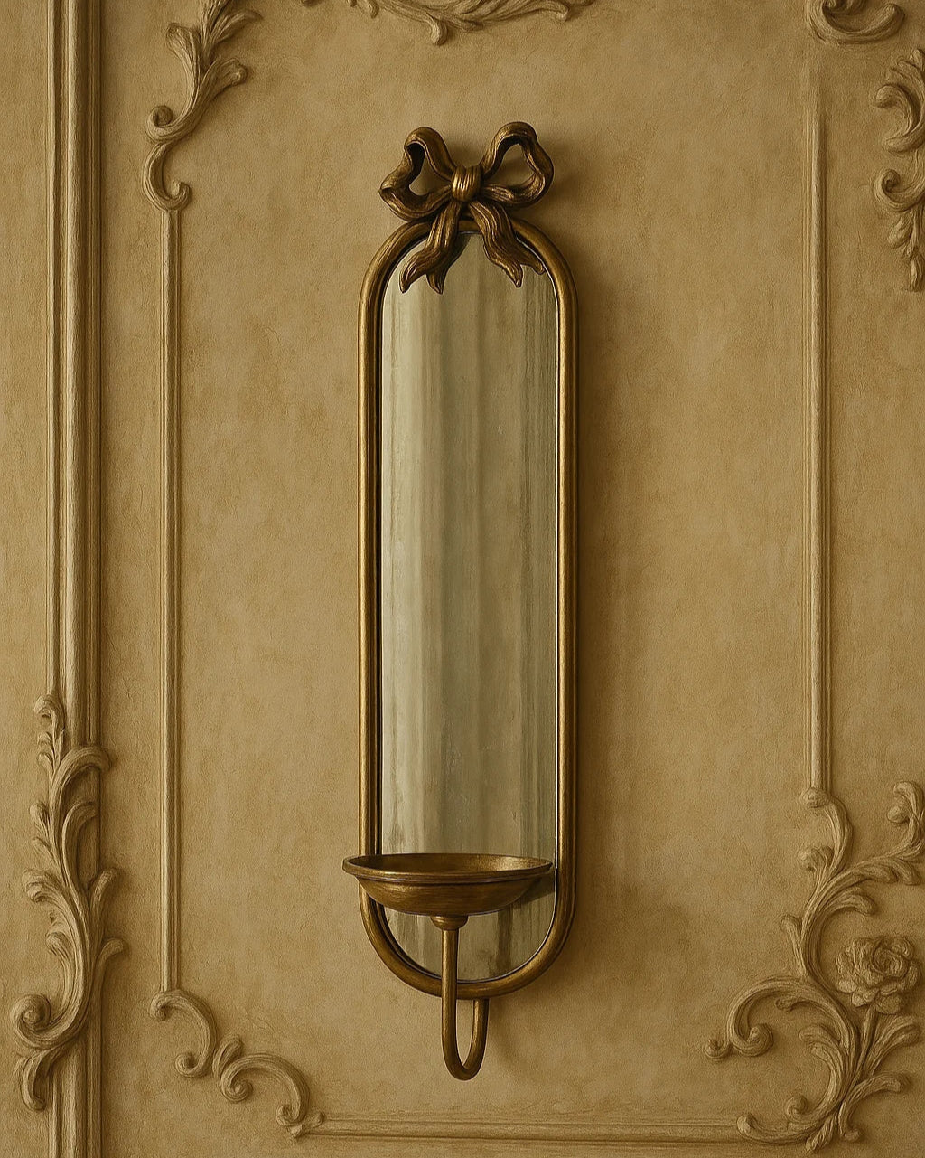 Vintage Wall Mirror with Candle Holder-0