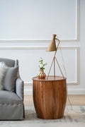 Drum Side Table With Tray Style Top-1