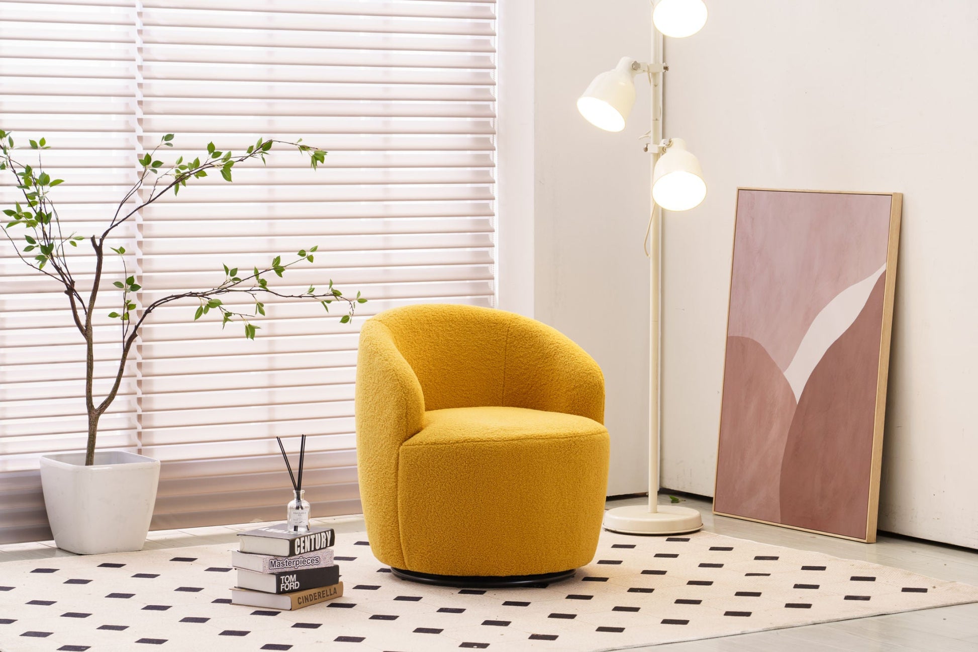 Fabric Swivel Armchair "3 Colors"-4
