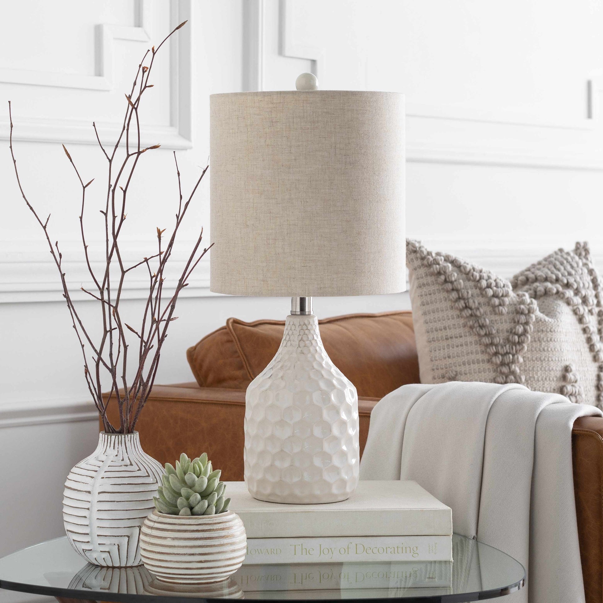 Gulmarrad Textured Ivory Ceramic Table Lamp-1