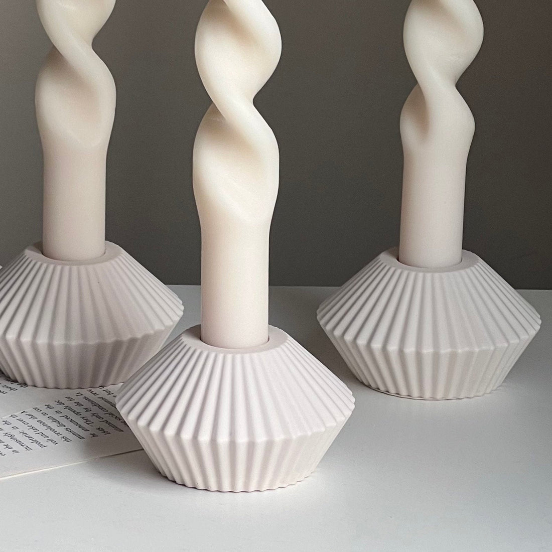 Ribbed Minimal Candlestick Holder-0