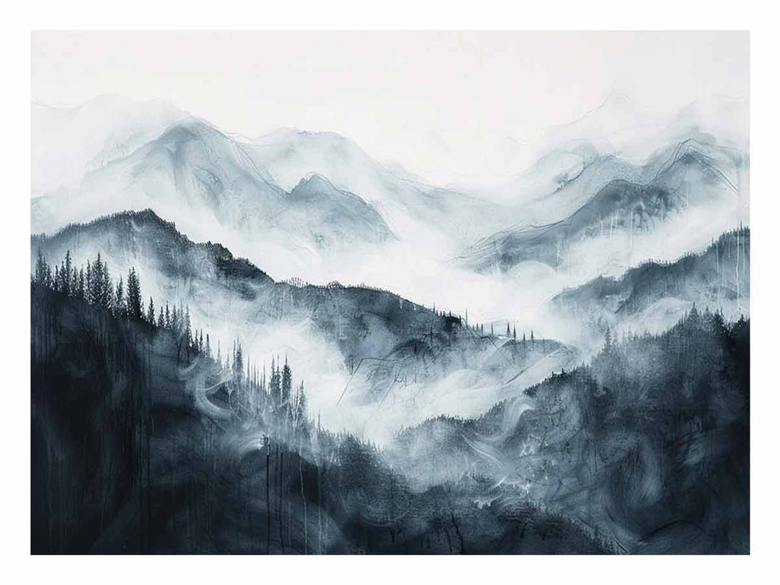 Mountain Canvas Painting Print-0